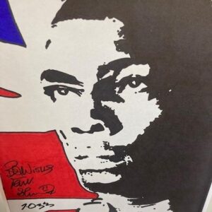 Union Jack signed Frank Bruno Print Framed