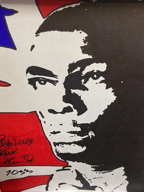 Union Jack signed Frank Bruno Print Framed