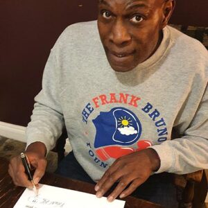 Frank Bruno signing cards